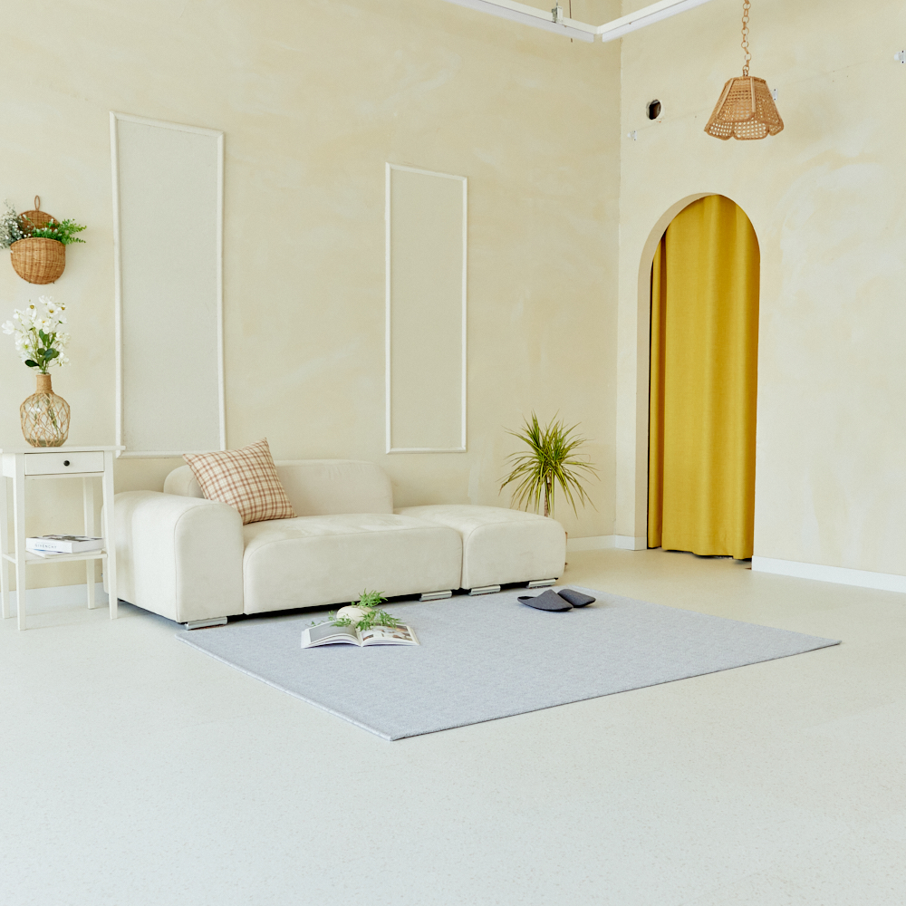 강아지매트 고양이 펫 미끄럼방지 매트 복도 거실 도트 라이트그레이, 230x170cm