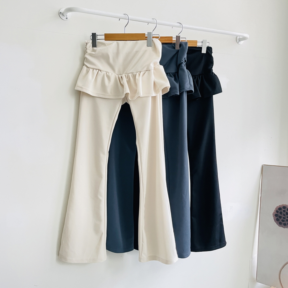 부츠컷레깅스 치마레깅스 셔링 프릴 하이웨스트 여성쫄바지