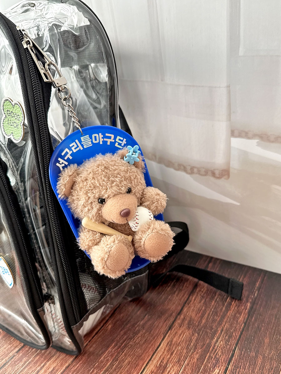 곰인형 야구 모자 키링 곰돌이 야구키링 스포츠 열쇠고리 - 상세 이미지 2