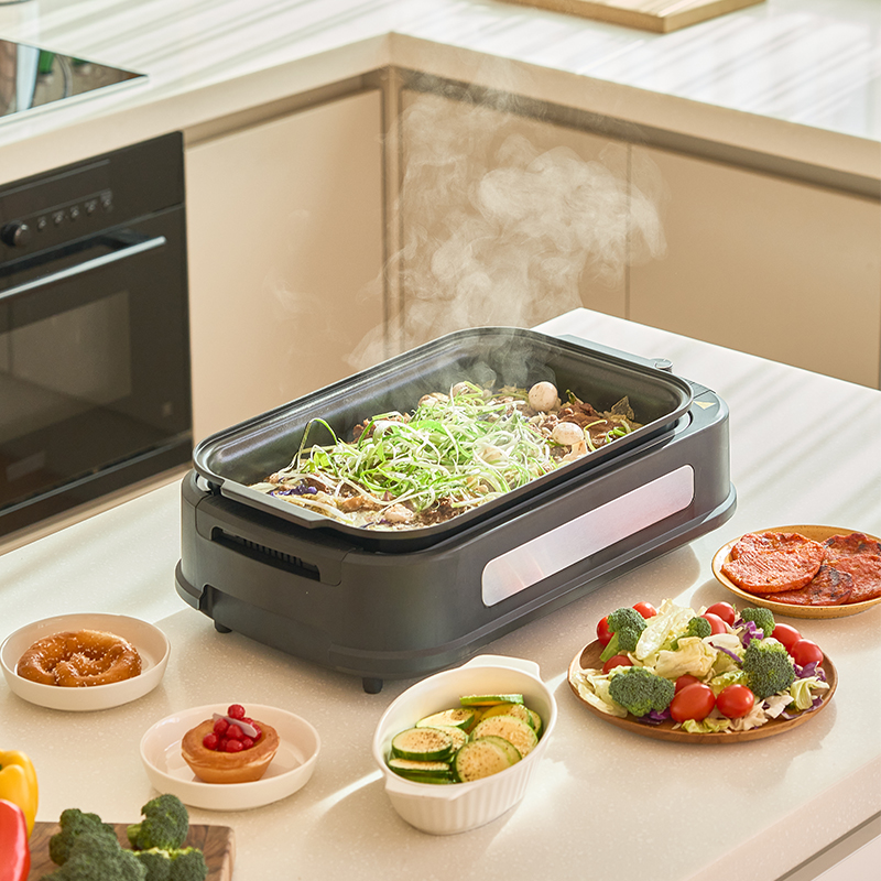 키치니스 전기그릴 연기 안나는 없는 팬 가정용 고기 삼겹살 구이 불판