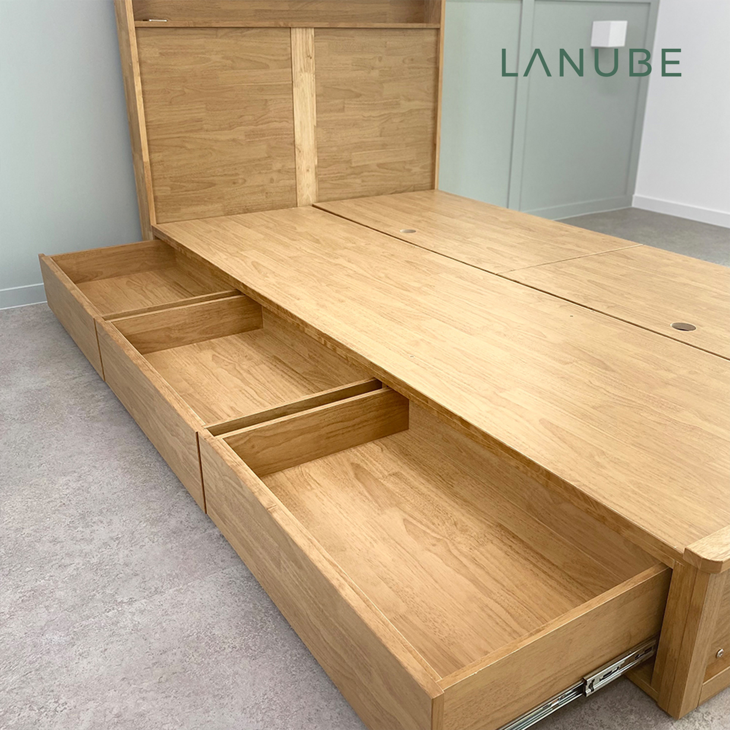 라누베 토퍼프레임 낮은침대프레임 저상프레임 서랍형 수납형 원목 SS 슈퍼싱글