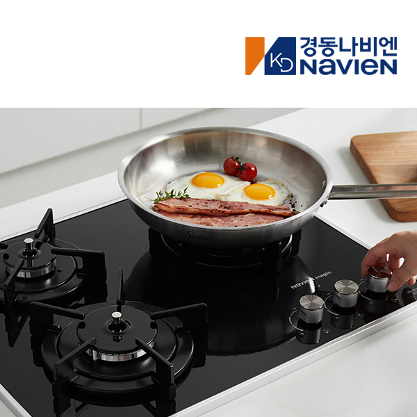 경동 나비엔매직 3구 빌트인 가스쿡탑 매립형 레인지 DC전지식 560 x 440 GRB6103 LPG 블랙