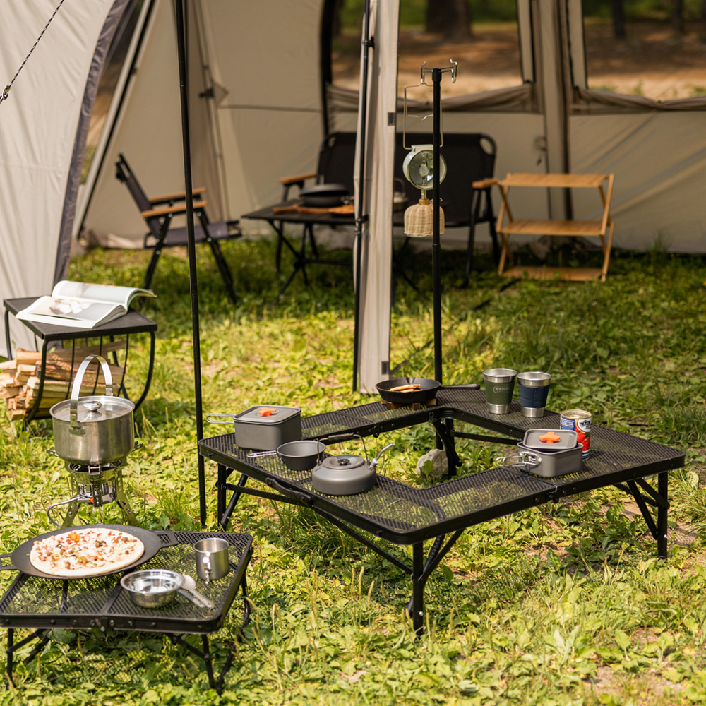 아이언메쉬 BBQ 접이식 캠핑 화로대 테이블