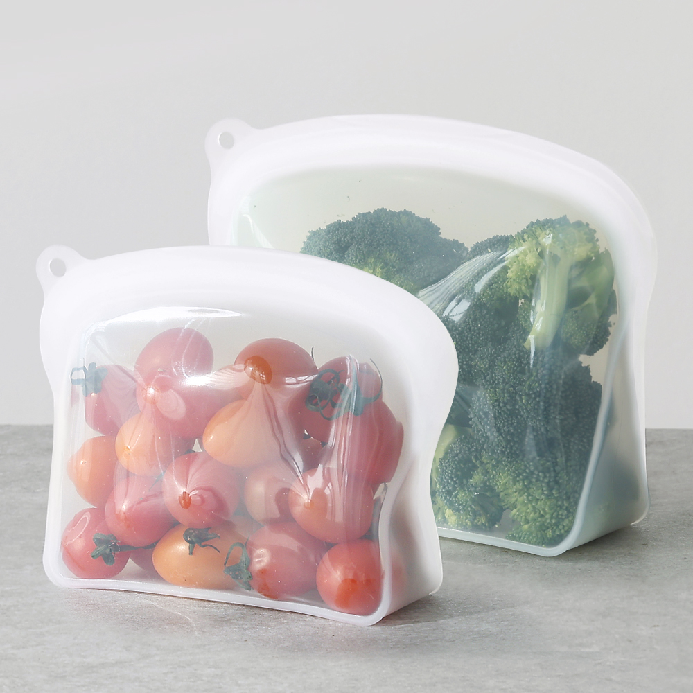 1+1 네오플램 실리콘 지퍼백 스탠딩 지퍼팩 2p 600ml+1200ml