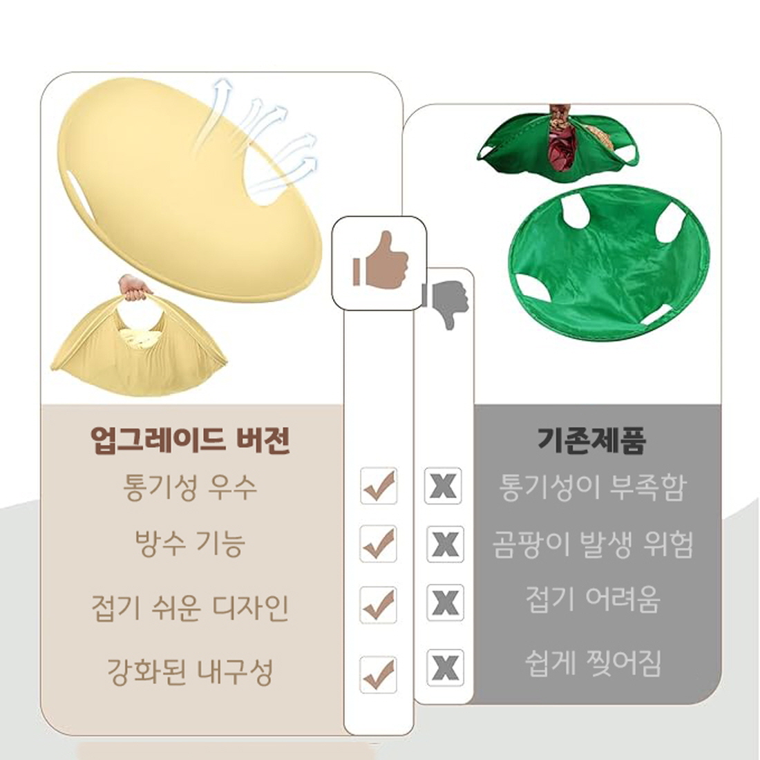 한방에 빨래옮기기 런드리백 건조기빨래꺼내기 런드리바스켓 접히는 패브릭바구니 - 상세 이미지 2