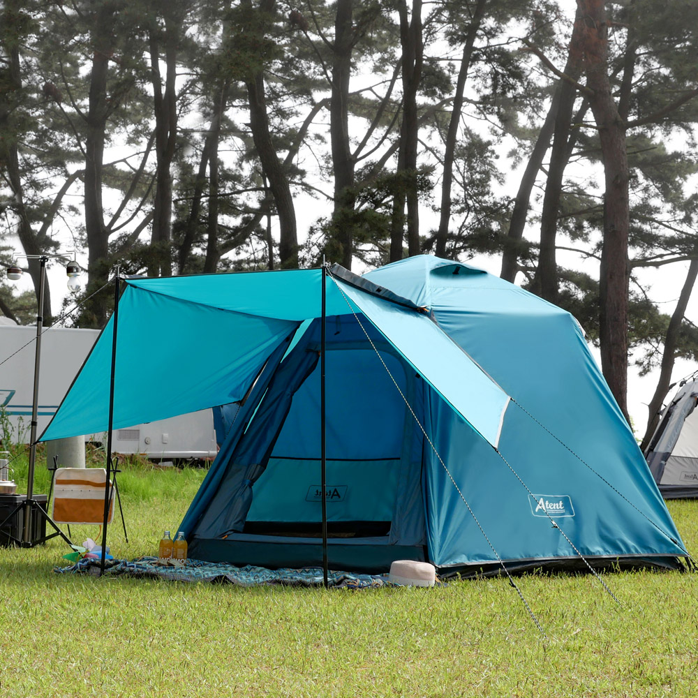 패스트캠프 트라이베카 4DOOR + 방수 윙플라이 원터치 텐트 돔 그늘막 틸블루