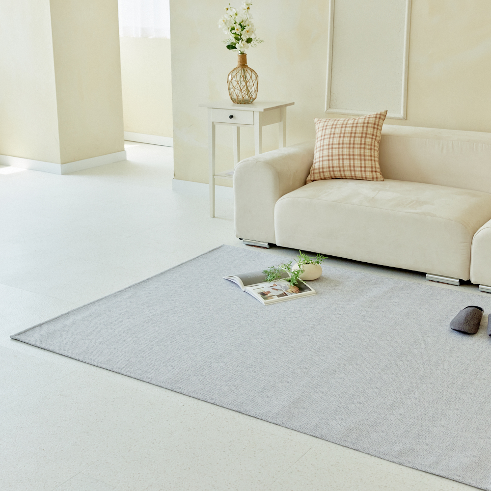 강아지매트 고양이 펫 미끄럼방지 매트 복도 거실 도트 라이트그레이, 230x170cm