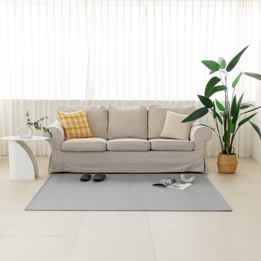 강아지매트 고양이 펫 미끄럼방지 매트 복도 거실 도트 그레이, 230x170cm