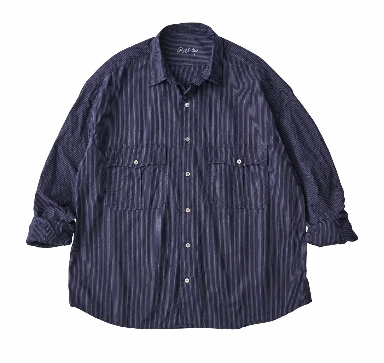 포터클래식 PORTERCLASSIC 롤 업 핀 스트라이프 셔츠 24SS 83040003 - 상세 이미지 2