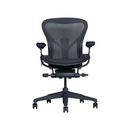 [예약구매] 허먼밀러 뉴 에어론 사무용 의자 풀펑션체어 (플로어휠 기본제공) 12년 자체 A/S B 그라파이트