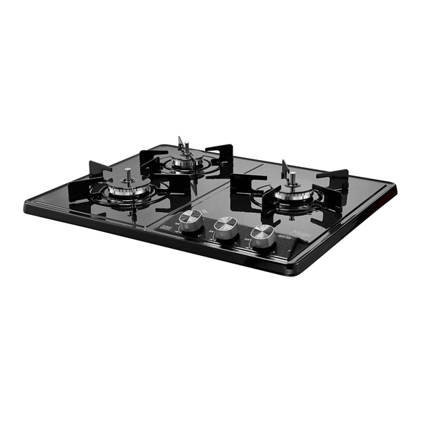 경동 나비엔매직 3구 빌트인 가스쿡탑 매립형 레인지 DC전지식 560 x 430 GRB7003 LPG 블랙