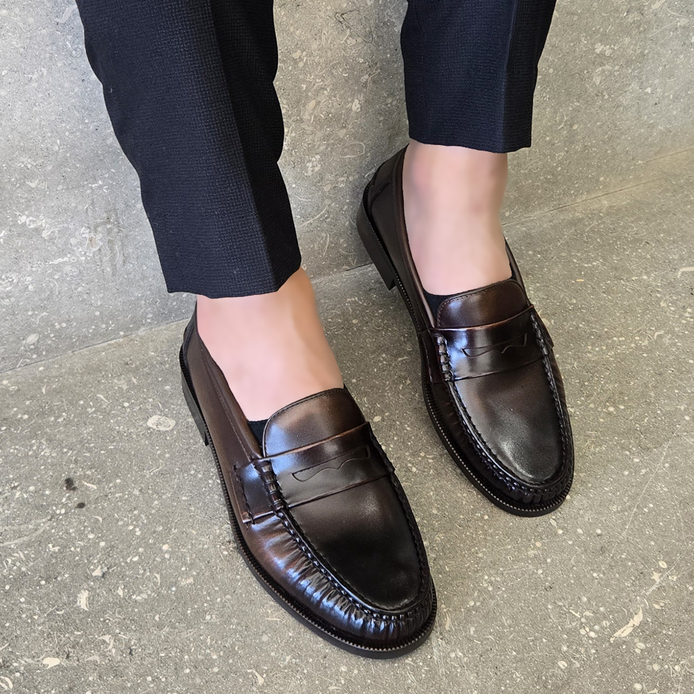 풀업 스티치 페니로퍼 소가죽구두 수제화 240 290mm