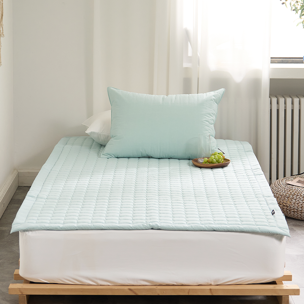 쿠에뜨 무지 호텔식 고밀도 미끄럼방지 논슬립 SS 고정밴드 침대패드