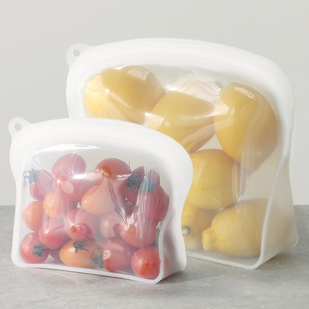 1+1 네오플램 실리콘 지퍼백 스탠딩 지퍼팩 2p 600ml+2000ml