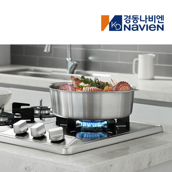 경동 나비엔매직 3구 빌트인 가스쿡탑 매립형 레인지 DC전지식 560 x 430 GRB4103 LPG 실버