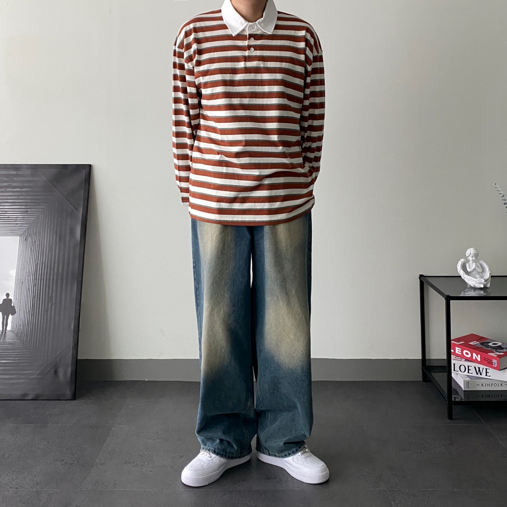 흑청바지 통청바지 남자와이드핏청바지 이미지 7