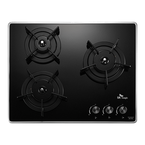 경동 나비엔매직 3구 빌트인 가스쿡탑 매립형 레인지 AC코드식 560 x 440 GRB6003 LPG 블랙