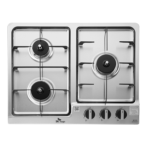 경동 나비엔매직 3구 빌트인 가스쿡탑 매립형 레인지 AC코드식 560 x 440 GRB2003 LPG 실버