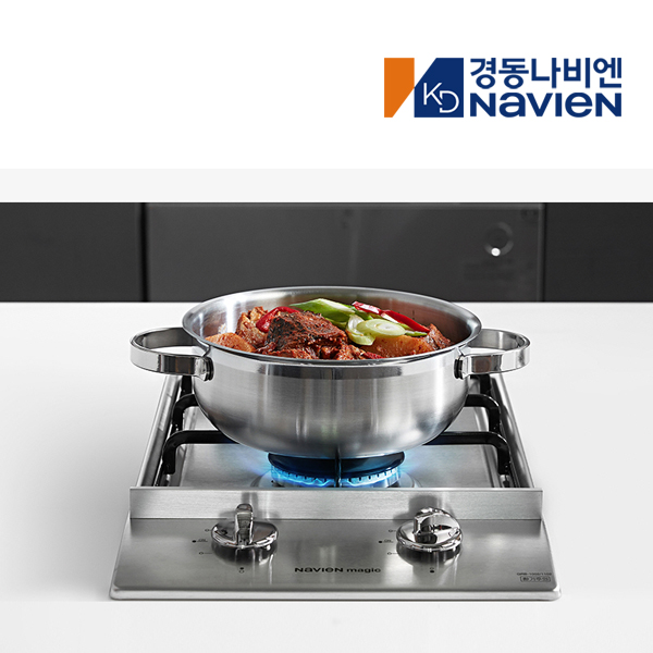 경동 나비엔매직 2구 빌트인 매립형 쿡탑 렌지 가스레인지 265x485 GRB1102 LPG DC전지식 실버