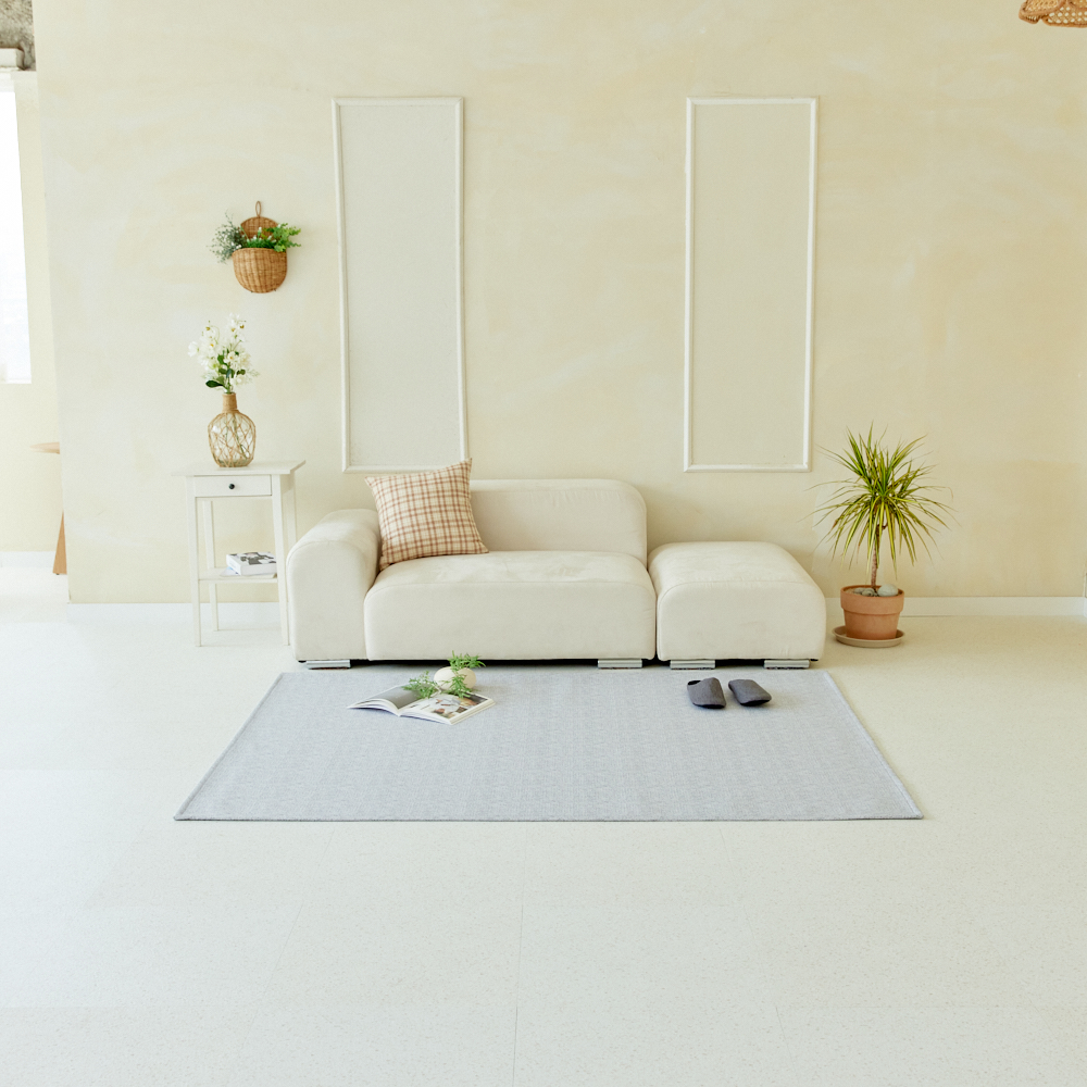 강아지매트 고양이 펫 미끄럼방지 매트 복도 거실 도트 라이트그레이, 230x170cm