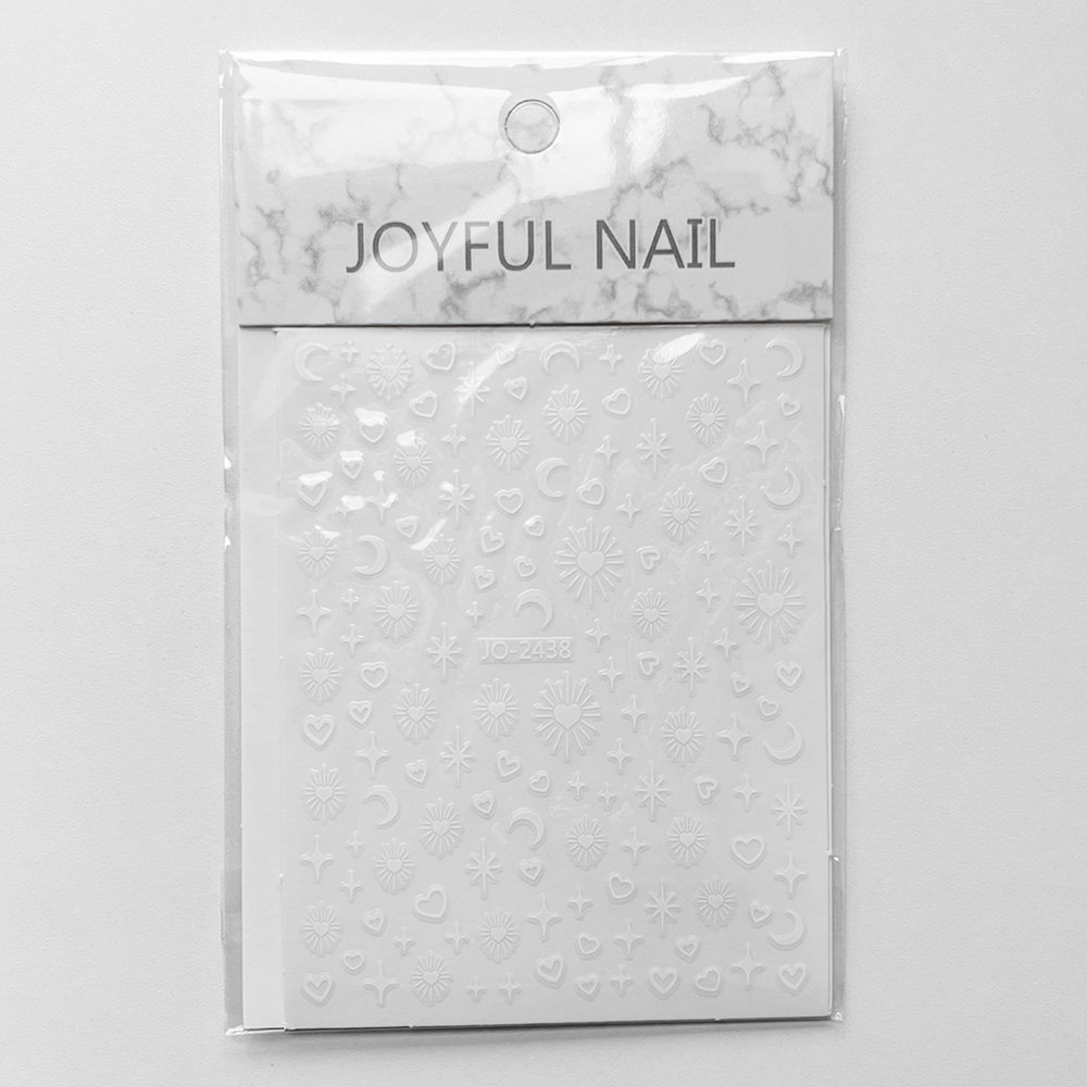 밤하늘 하트 별빛 달빛 네일스티커 화이트 (JO2438) (G-6a) - 상세 이미지 2
