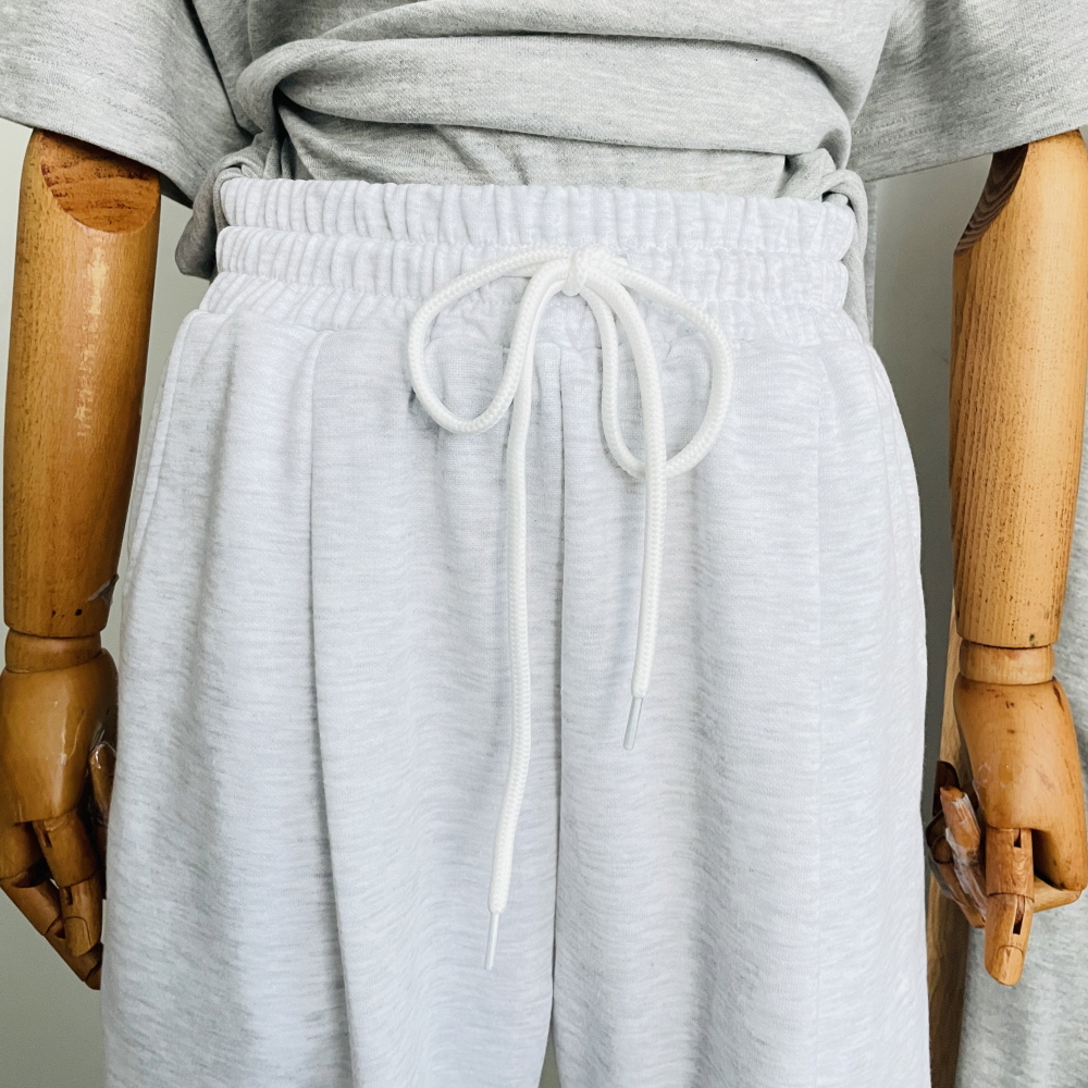 여자 벌룬팬츠 절개 와이드팬츠 스웻 항아리바지 통바지 - 상세 이미지 4