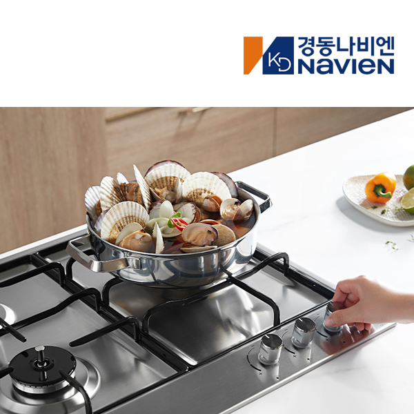 경동 나비엔매직 3구 빌트인 가스쿡탑 매립형 레인지 DC전지식 560 x 480 GRB3303 LNG 실버