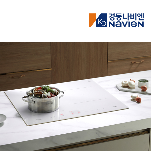경동 나비엔매직 3구 인덕션 전기레인지 쿡탑 렌지 파워부스트 3400W 빌트인, 화이트 ERI4023