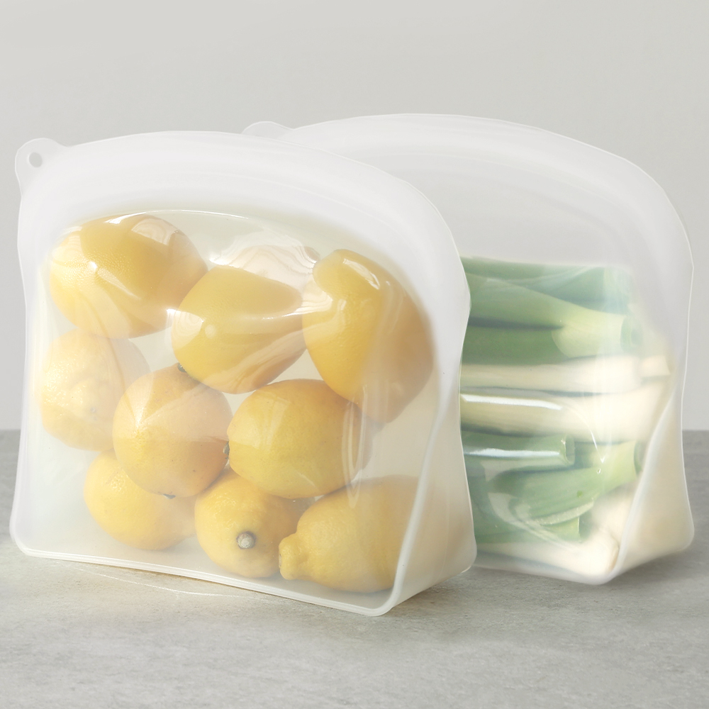 1+1 네오플램 실리콘 지퍼백 스탠딩 지퍼팩 2p 600ml