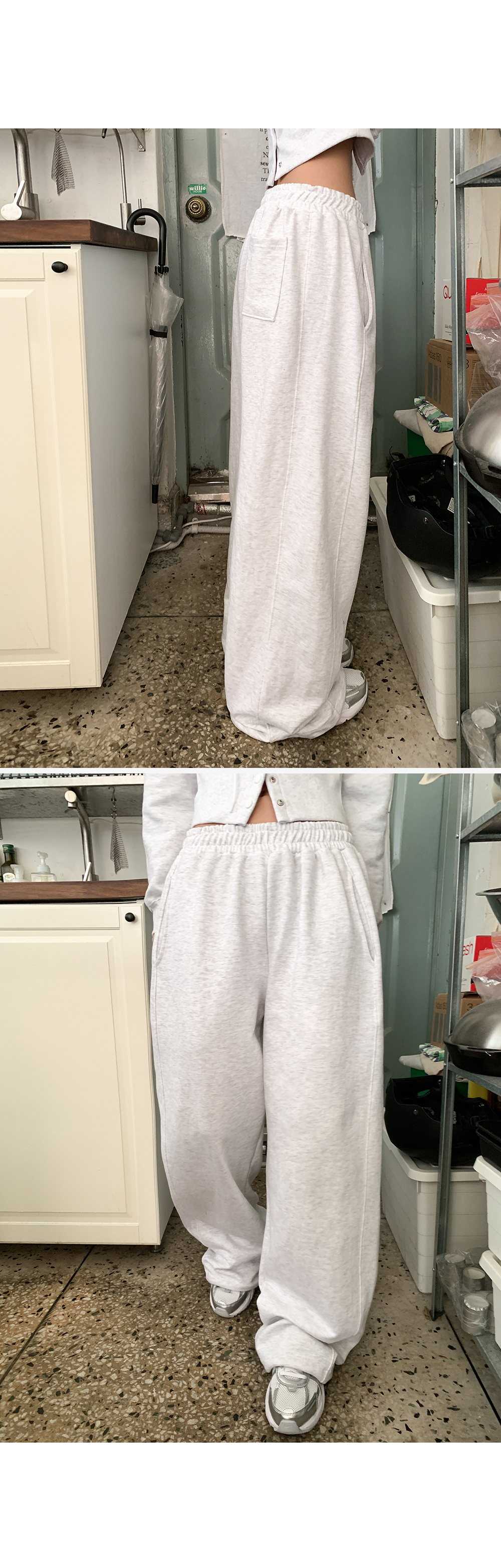 [MADE] 빅사이즈 S-4XL 두아 투웨이 스트링 절개 메가 와이드 쭈리 트레이닝 밴딩 팬츠 상세 이미지 27