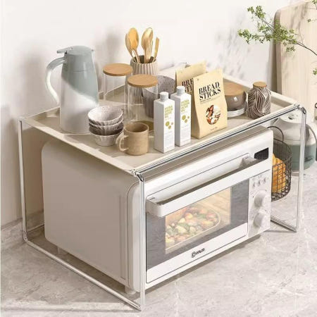 토스트랙 발뮤다랙 주방수납 전자렌지 토스터기 거치대 트레이 중형-심플 화이트