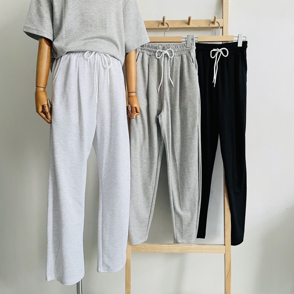 여자 벌룬팬츠 절개 와이드팬츠 스웻 항아리바지 통바지 - 상세 이미지 3