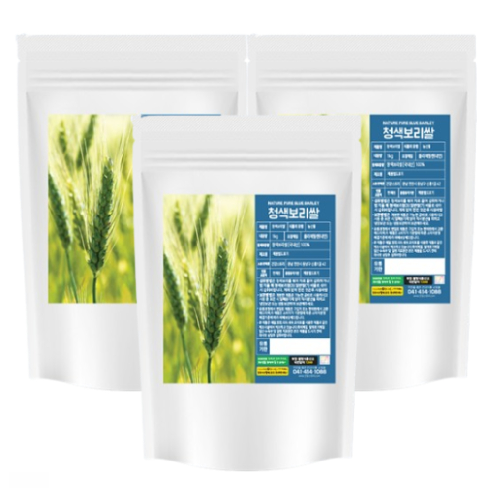 건강스토리 고창 햇 청색보리쌀 녹색보리 잡곡 1kg X3 : 이리와코리아