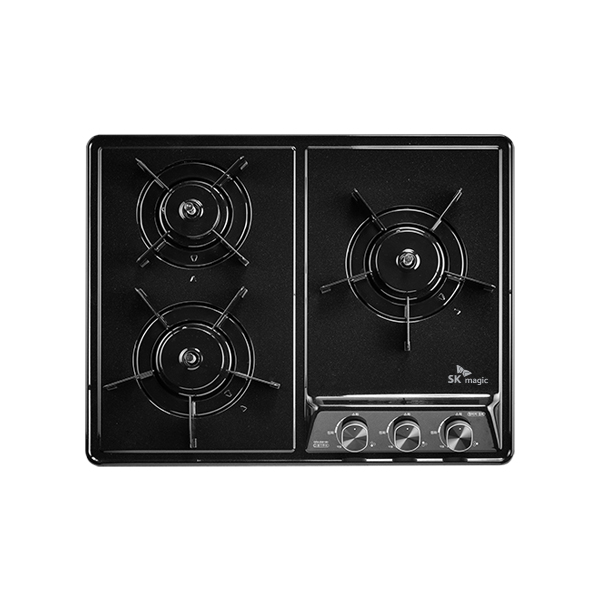 경동 나비엔매직 3구 빌트인 가스쿡탑 매립형 레인지 DC전지식 560 x 430 GRB7003 LPG 블랙