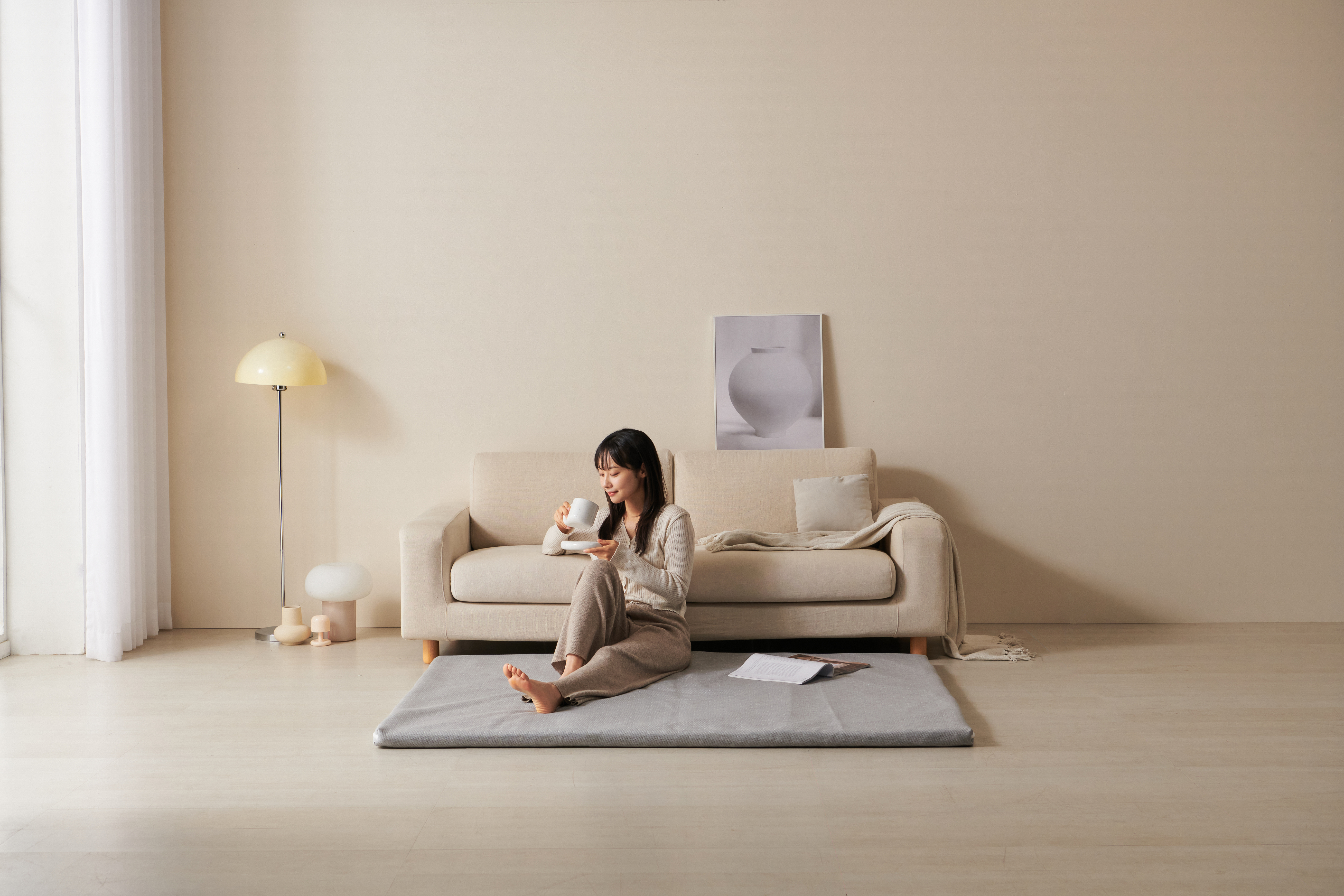 바닥용 간이매트리스 미니토퍼 얇은 아기 바닥 토퍼 소형