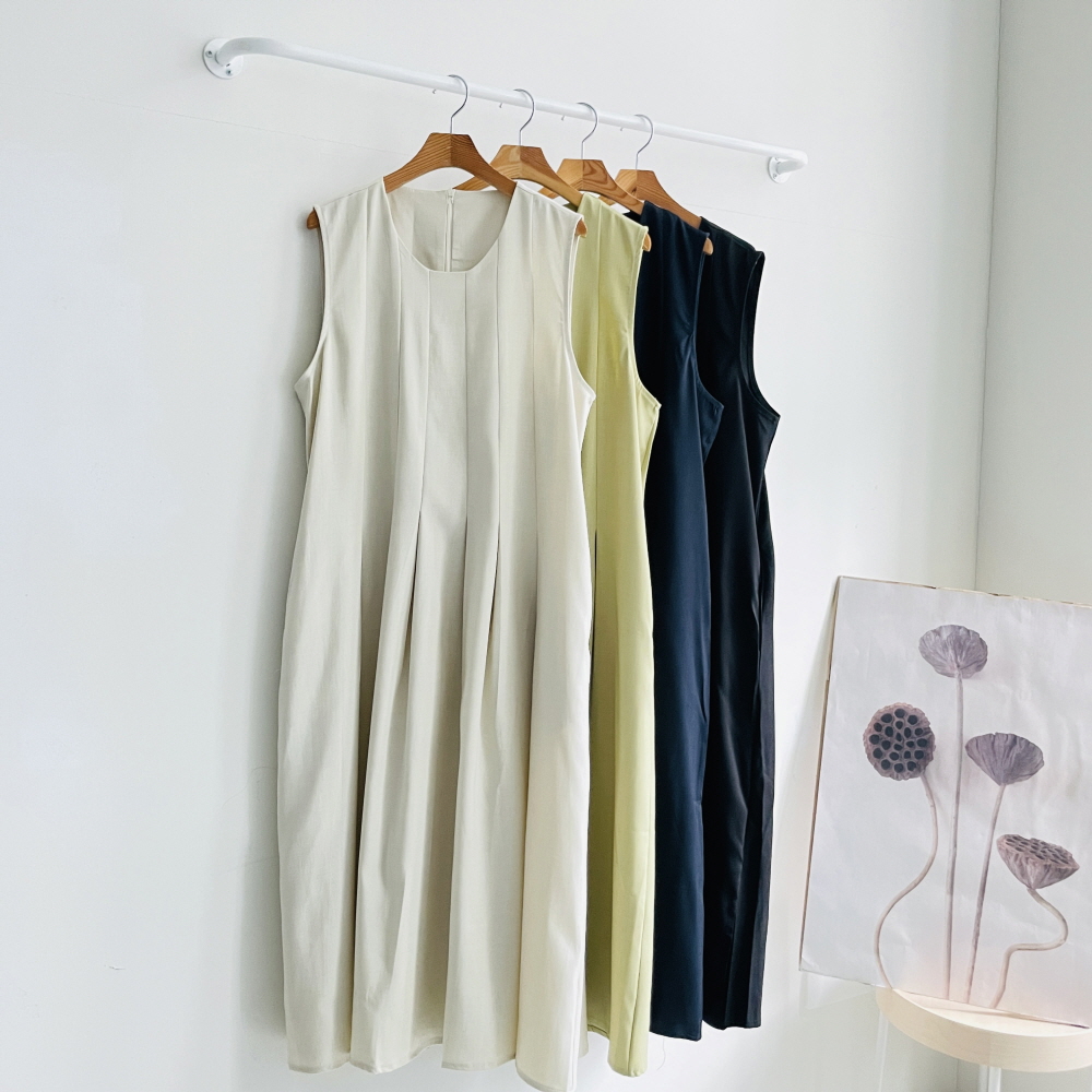 핀턱원피스 빅사이즈 시원한 나시 롱원피스