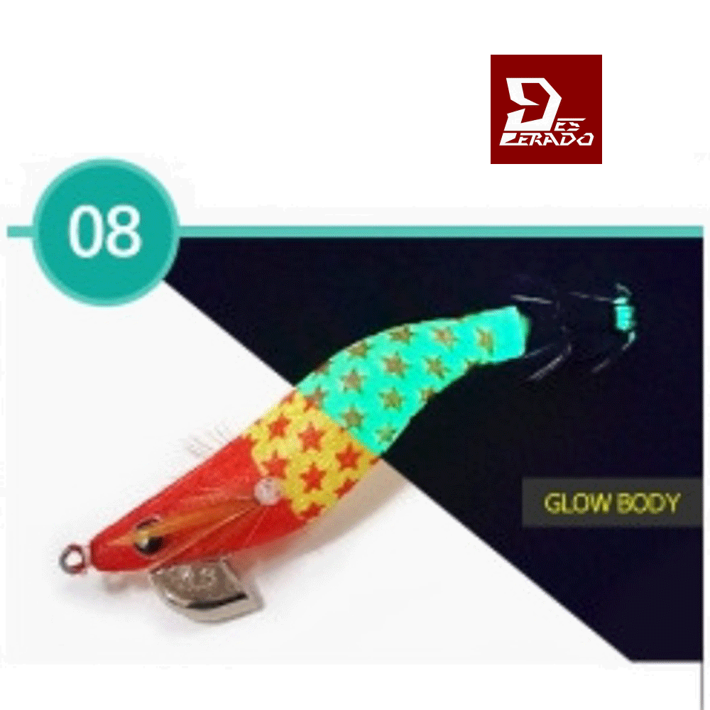 바다루어 데스페라도 한치 이카파티 EX 에기 슷테 수평 드롭퍼 레드헤드, 7.6cm(3인치) - 상품 이미지