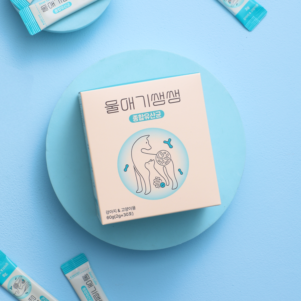 울애기쌩쌩 종합유산균 디어랩스 강아지유산균 프로바이오틱스 장 피부 면역력 30포, 2개