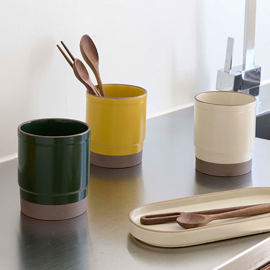 에라토 포슬 국산 도자기 물빠짐 수저통 1P