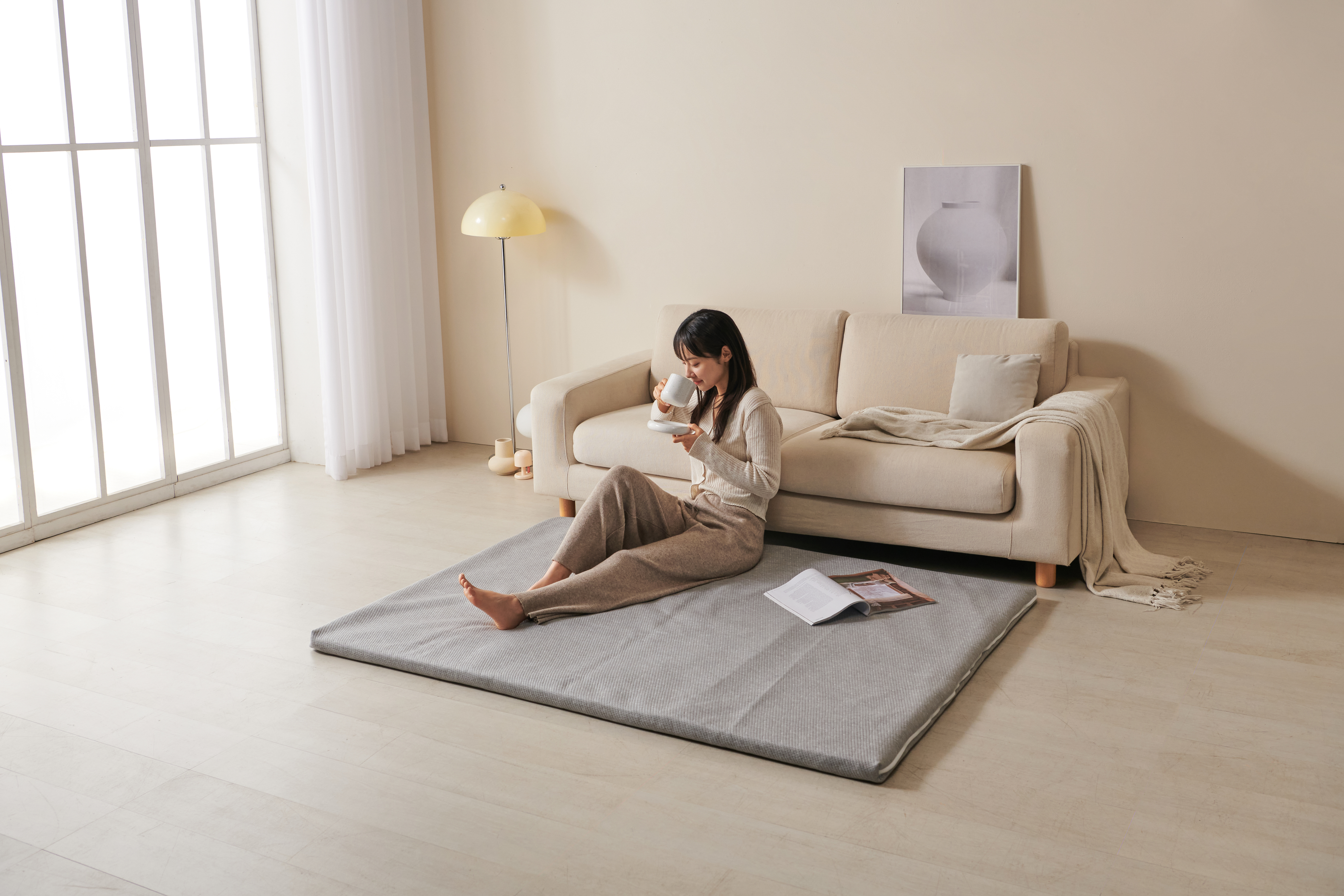 바닥용 간이매트리스 미니토퍼 얇은 아기 바닥 토퍼 소형