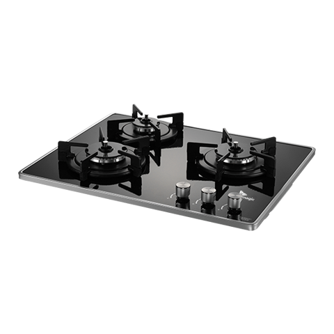 경동 나비엔매직 3구 빌트인 가스쿡탑 매립형 레인지 AC코드식 560 x 440 GRB6003 LPG 블랙