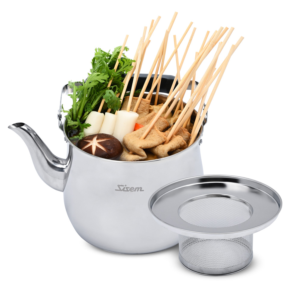 시샘 스텐 주전자 케틀팟 멀티팟 오뎅 어묵 탕 차거름망 보리차 1.5L (인덕션 사용가능)