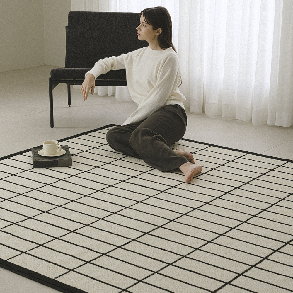 브릭 타일 루프 사이잘룩 러그 사계절 거실 카페트 100x140cm