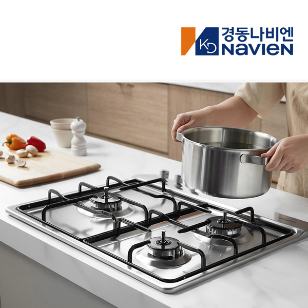 경동 나비엔매직 3구 빌트인 가스쿡탑 매립형 레인지 AC코드식 560 x 480 GRB3203 LPG 실버