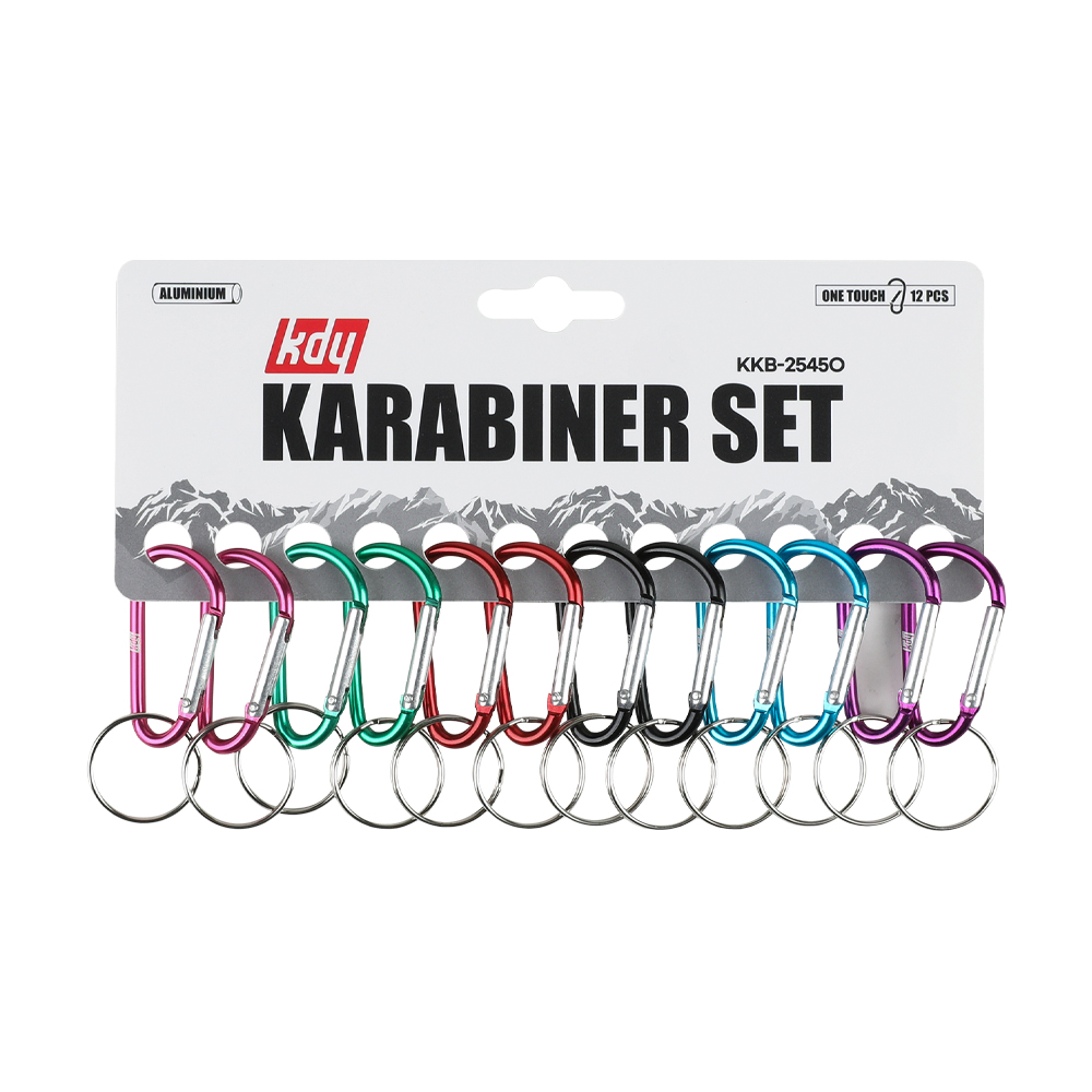 케이디와이 카라 비너 세트 12Pcs 원터치타입 KKB-2545O - 상세 이미지 2