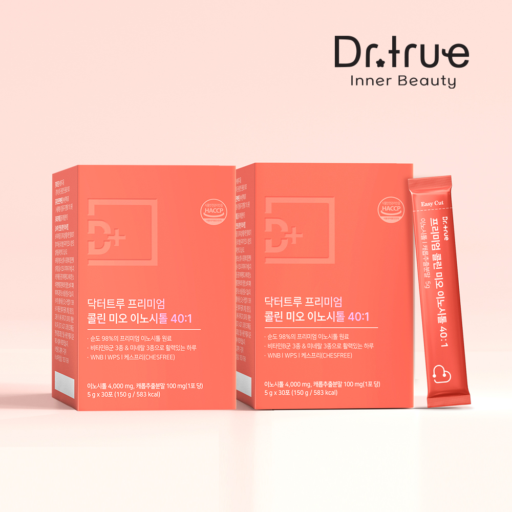 닥터트루 프리미엄 콜린 미오 이노시톨 40:1 주석산수소콜린 비타민B군 30포, 2개 - 상품 이미지