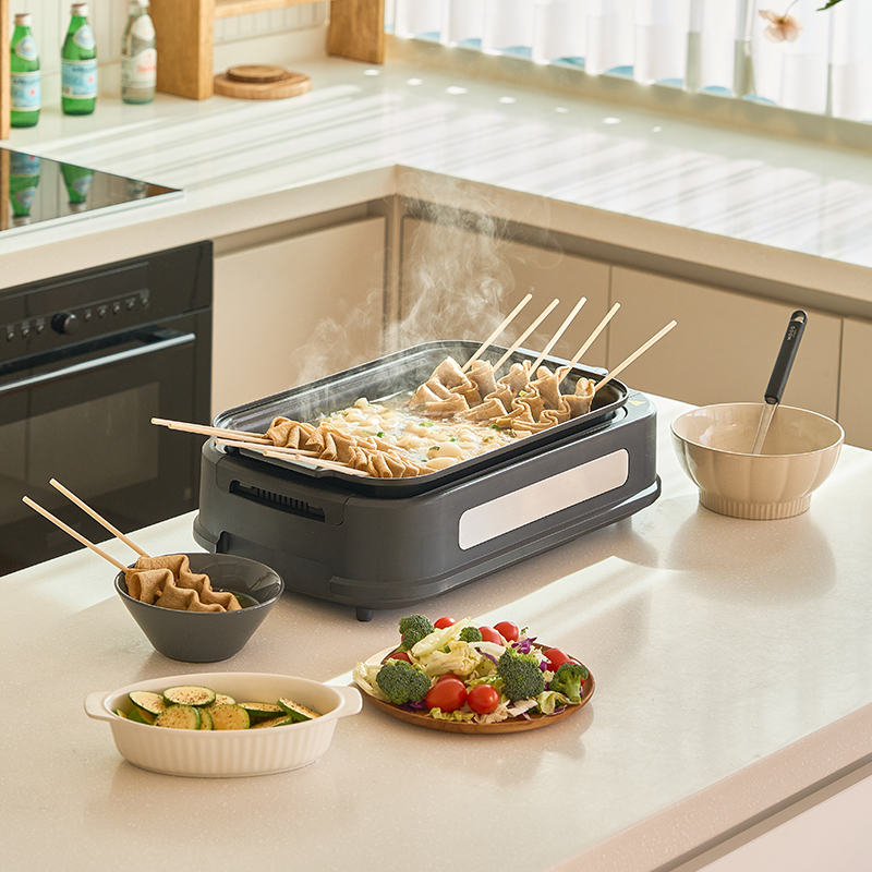 키치니스 전기그릴 연기 안나는 없는 팬 가정용 고기 삼겹살 구이 불판