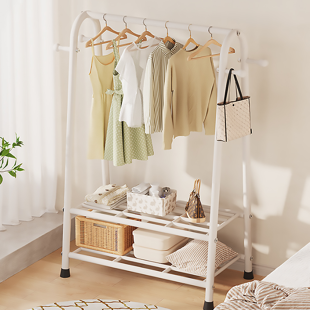 철제 선반 이동식 행거 자취방 원룸 1인가구 트레이행거 튼튼한 옷걸이 간편조립