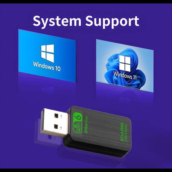무선랜카드 900Mbps USB WiFi 6 Bluetooth 어댑터 2in1 동글 듀얼 밴드 및 5GHz 무선 네트워크 카드 드라이버 Windows 101 : 백억부자할미
