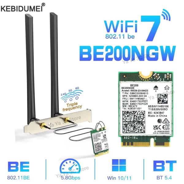 동글이 무선랜카드 BE200 WiFi 7 무선 네트워크 카드 Bluetooth BE200NGW NGFF 어댑터 Win1011 PC 용 2.4G5G6GHz 8774M : 백억부자할미